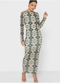 Buy Open Back Printed Dress in Saudi Arabia