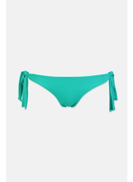 Buy Women 1 Pc Plain Knotted Bikini Bottom, Turquoise in Saudi Arabia