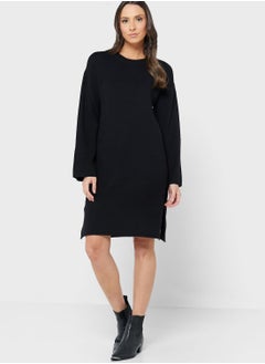 Buy Crew Neck Knitted Dress in Saudi Arabia