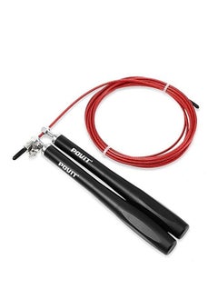 Buy POVIT AT552 Adjustable Steel Wire Jump Rope Aluminium Handles - Black/Red in Egypt