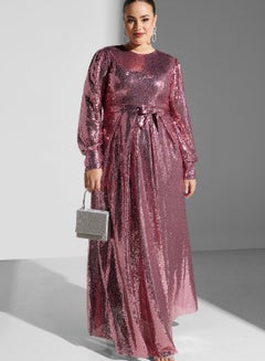 Buy Sequin Detail Fit & Flare Dress in Saudi Arabia