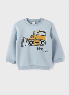 Buy Crew Neck Printed Long Sleeve Baby Boy Sweatshirt in Egypt