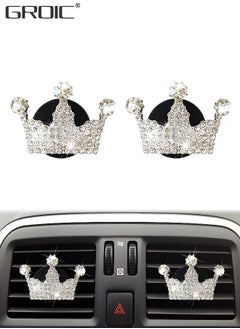 Buy 2 Pcs Bling Crown Air Vent Clips, Crystal Crown Car Air Fresheners Vent Clips,Car Diffuser Vent Clip Bling Car Decoration Car Interior Decor Cute Car Interior Decor Bling Car Accessories in UAE