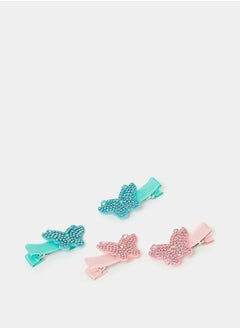 Buy Set of 4 - Butterfly Applique Hair Clip in Saudi Arabia