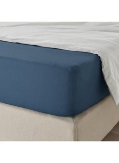 Buy Fitted sheet, dark blue, 180x200 cm in Saudi Arabia