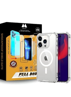 Buy Complete protection package for iPhone 13 Pro Max, the strongest original package (10in1), protection case that supports MagSafe wireless charging, mobile screen protection, camera lens protection in Saudi Arabia