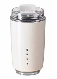 Buy Travel Coffee Mug, 350ml Insulated Beverage Cup With Leakproof Lid, Long Lasting Coffee Tumbler With Lid And Straw, Travel Coffee Thermos White in UAE