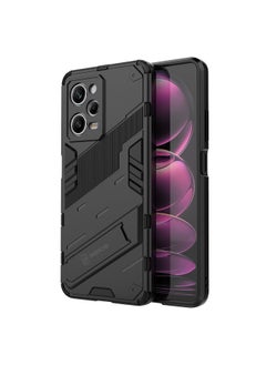 اشتري Xiaomi Poco X5 Pro 5G Case Cover Accseeories/ Redmi Note 12 Pro 5G Case with Shockproof Kickstand Magnet Stand, PC+TPU Military Grade Protective Tough Hard Phone Back Cover (Black) في السعودية