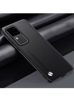 Buy Vivo V30 Case Leather , Luxury Cover for Men Women, Protective Slim Kickstand Shockproof Phone Cases for Vivo V30 Protective Case Cover For Vivo V30 5G Black High end Business in Saudi Arabia