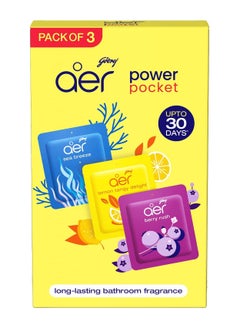 Buy Aer Power Pocket Air Freshener Bathroom and Toilet Lasts Up To 30 Days 10G x3, 30 grams in UAE