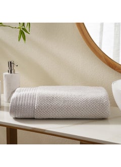 Buy Textured Luxe Bath Towel 70X140Cm - Grey in UAE