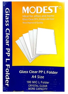 اشتري 100-Piece A4 L-Shape Folder Box Clear في الامارات