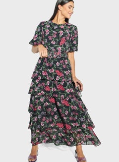 Buy Floral Printed Belted Dress in UAE
