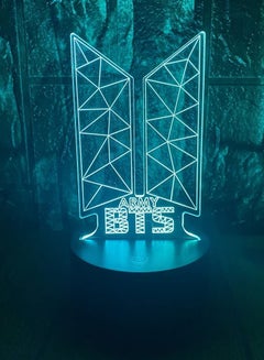 اشتري Kpop BTS Bangtan Boys 3D LED Optical Illusion Decoration Table Lamp 16 Colors Remote Control Acrylic Visual Night Light Easter Xmas Birthday Gifts for Music Lover boys girls في الامارات