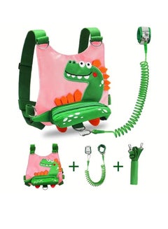 Buy 3 In 1 Toddler Harness Leash + Baby Anti Lost Wrist Link, Cute Dinosaur Child Safety Harness Tether, Kids Walking Wristband Assistant Strap Belt For Parent Kids Outdoor Activity in UAE