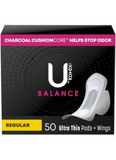 اشتري Balance Ultra Thin Pads with Wings, Regular Absorbency, 50 Count (Packaging May Vary) في الامارات