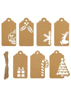 Buy Christmas Hollowout Gift Tags140 Pcs Kraft Paper Tagskraft Paper Christmas Gift Tags With 7 Different Designs Christmas Tags For Christmas Diy Craft Presents Party Hanging Decorations in UAE