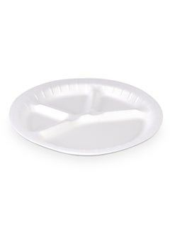 Buy 12" Round Foam Plate- PWBF1775| With 4 Compartments, 15 PC x 32 Packets, Premium-Quality, BPA-Free, Foodgrade and Hygienic| Perfect for Large Gathering, Parties, Events, Etc| White in UAE