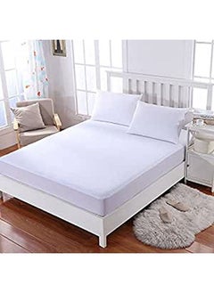 Buy Caretex Microfiber Turkish Fitted Waterproof Mattress Protector 180X200cm 5562 White  White King Plus in Egypt