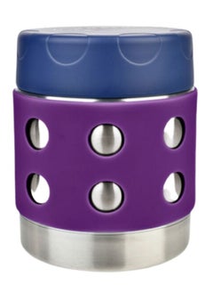 اشتري Thermal Food Jar Triple Insulated 240 ML, Navy Lid, Purple Dots في الامارات