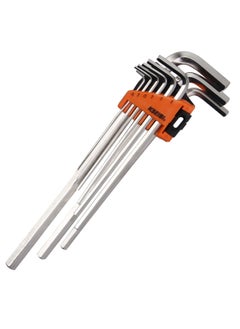 Buy Hex Key Wrench Set Long 9-Pc, Metric, Long Arm, Chrome Vanadium Steel, to Easily Tighten or Loosen the Bolt and Nut, for Auto Repair, Appliance Repair, Electronics and Bicycle Maintenance and Repair. in UAE