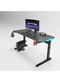 Buy (Maf-D209)-Gaming The Table Desk With Led Lights, 120Cm Pc Computer Desk, K Form Gaming Home And Office Computer Desk Desk With Handle Rack, Cup Holder, And Headphone Hook (Black, 120X60X74) By Maf in UAE