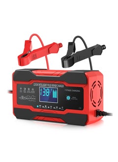 اشتري 10A Car Battery Charger (12V/24V ), Intelligent Battery Care Automatic Battery Maintainer with Pulse Repair Function Versatile Vehicle Charger for Car Truck Motorcycle Lawn Mower Boat في الامارات