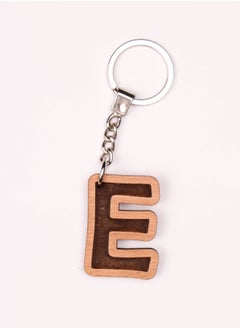 اشتري E Letter Keychain Wood في مصر