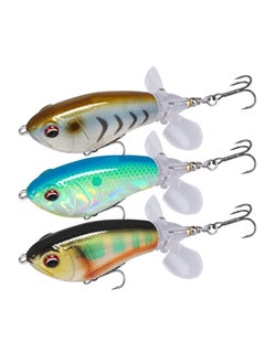 اشتري Water Fishing Lures with BKK Hooks, Whopper Fishing Lure for Freshwater or Saltwater, Floating Lure for Bass Catfish Pike, Fishing Wobble Surface Bass Baits Teasers Fishing Gifts for Men في الامارات