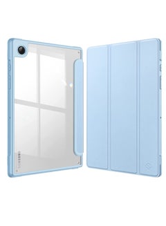 Buy Hybrid Slim Case for Samsung Galaxy Tab S8 Ultra S Pen Holder Shockproof Cover with Clear Transparent Back Shell Auto Wake/Sleep with Screen Protector (Blue) in UAE