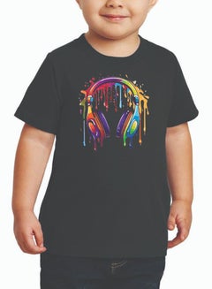 Buy Boys Black Colour Drip T-Shirt - Round Neck Short Sleeve T-Shirt - Soft and Comfortable Kids Boys Tshirt - Perfect for Everyday Wear in UAE