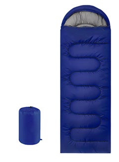 Buy Sleeping Bag Portable Envelope Sleeping Bag Outdoor Adult Waterproof Travel Hiking Ultralight Sleeping Bag with Cap Camping Equipment  Blue 0.94 KG（180+30）* 75cm in Saudi Arabia