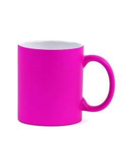 اشتري Matte Fluorescent Pink Ceramic Sublimation Coffee Mug - 11oz. في الامارات