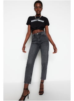 Buy Anthracite High Waist Mom Jeans TWOSS23JE00085 in Egypt