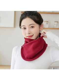 اشتري Winter Velvet Thickened Warm Neck Protection Scarf for Men and Women Riding Cold-proof Windproof Multifunctional All-match Scarf Neck SetWine Red [double button fleece neck]] Wine Red [double button fleece neck]] في الامارات