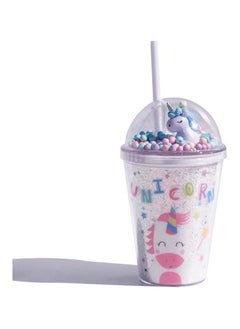 اشتري Water Bottle with Straw, Tumblers with Unicorn and Fairy Stick, Double-Wall Insulated Design，Ideal for All Cold and Frozen Drinks，Reusable Plastic Cup for Adult or Kids 380ml في السعودية