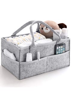 Buy Baby Diaper Caddy Organizer with Compartments Grey in Saudi Arabia