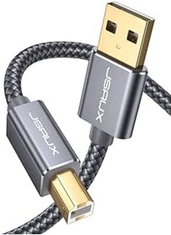 Buy JSAUX USB Printer Cable 2M, USB 2.0 A Male to B Male Nylon Braided Gold Plated Printer Scanner Cord Compatible for Canon, Epson, HP, Lexmark, Dell, Xerox, Samsung etc and other USB B devices-Grey in Egypt