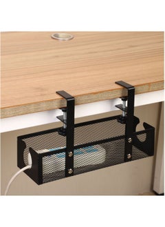 Buy Under Desk Cable Management Tray, Metal Long Arms(3.9in), No Drill Mesh Desk Cable Tray, Wire Management Tray Cable Management Box for Office, Desk Cable Tray Wire Organizer, 1 Pack, Black in Saudi Arabia