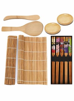 Buy Sushi Making Kit, Sushi Mat, Bamboo Sushi Roller Mat, Sushi Kit Gift Set, Sushi Making Kit for Beginners, Bamboo Sushi Rolling Mats, Chopsticks, Paddle, Speader, Sause Dish, 11 Pcs in Saudi Arabia