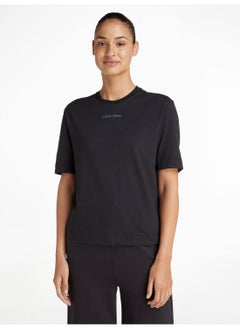 Buy Women's Relaxed Logo T-Shirt, Cotton, Black in UAE