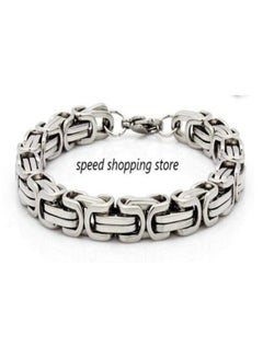 Buy Platinum Plated Steel Bracelet Wide Stain Overlapping Stainless Steel Bracelet for Men in Egypt