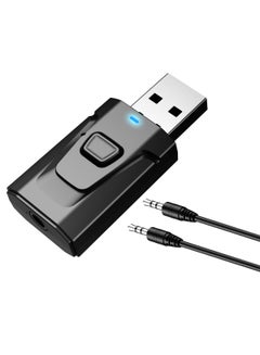 اشتري USB Bluetooth 5.0 Transmitter Receiver, 4 in 1 Mini Wireless Audio Adapter, 3.5mm Bluetooth AUX Adapter Car Bluetooth Receiver for TV PC Headphone Speaker Car/Home Stereo System في السعودية