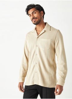 Buy Iconic Textured Shirt with Long Sleeves in Saudi Arabia