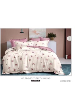 Buy Single Size Duvet Cover Sets classic Pattern Bedding cover Set (1 Duvet Cover 160 * 210 CM +Fitted bed sheet 120x200 * 30CM +2 Pillowcases) pink in UAE