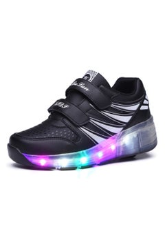 اشتري Kids Roller Skates Shoes USB Chargeable LED Light Up Shoes Wheels Roller Shoes Girls Sneakers Boys Best Gifts في الامارات