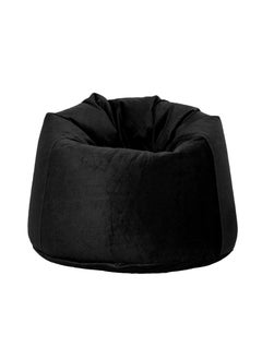 اشتري Soft Suede Velvet Bean Bag With Filling Black في الامارات