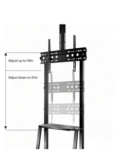 اشتري Mobile TV Stands Cart on Wheels for 42 to 86 Inch LED Flat/Curved TVs, TV Stand with Height Adjustable Shelves, Rolling Floor TV Cart, Holds Up to 220 lbs, Conference Commercial Home في الامارات