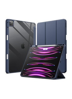 اشتري Slim Case for iPad Pro 13-inch (M4) 2024, [Built-in Pencil Holder] Shockproof Cover w/Clear Transparent Back Shell Dark blue في مصر