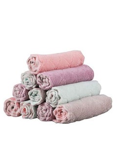 اشتري Household Kitchen Towels Absorbent Dishcloths Coral Velvet Thickened Towels Machine Washable Quick Drying Towels Rags for Home Cleaning Pack of 10Pcs in Assorted Colors (10.8X6.3 inches) في الامارات